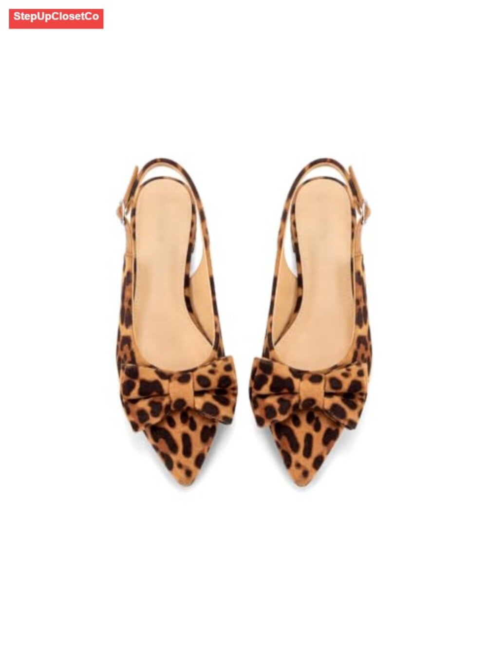 Slingback Flats Pointed Toe Bow Slip On Dress Shoes Comfortable